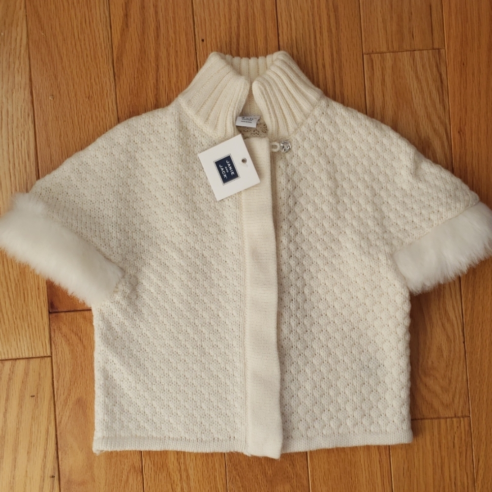 Ivory Fur Trimmed Sweater